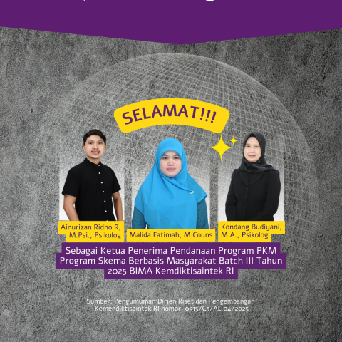 Dosen Fakultas Psikologi meraih Pendanaan Program PKM Skema Berbasis Masyarakat Batch III Tahun 2025 BIMA Kemdiktisaintek RI