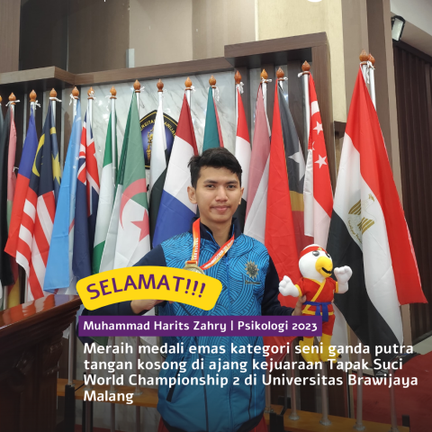 Muhammad Harits Zahry, Mahasiswa Psikologi UMBY Raih Medali Emas Kategori Seni Ganda Putra Tangan Kosong di Ajang Kejuaraan Tapak Suci World Championship 2