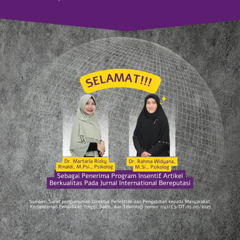 Dua Dosen Psikologi UMBY sebagai Penerima Program Insentif Artikel Berkualitas pada Jurnal Internasional Bereputasi Tahun 2025 dari Kemendiktisaintek