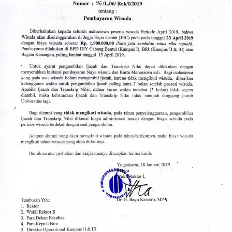 Psikologi: Pengumuman Pembayaran Wisuda