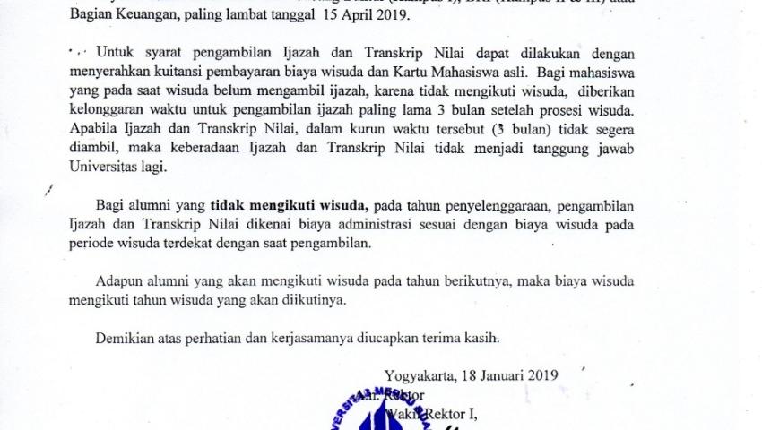 Psikologi: Pengumuman Pembayaran Wisuda