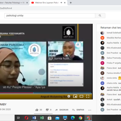 Biro Layanan Psikologi UMBY Selenggarakan Webinar Nasional tentang People Pleaser
