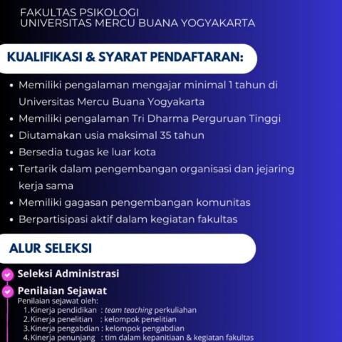 Pengumuman: Pengangkatan Dosen Tetap Fakultas Psikologi UMBY